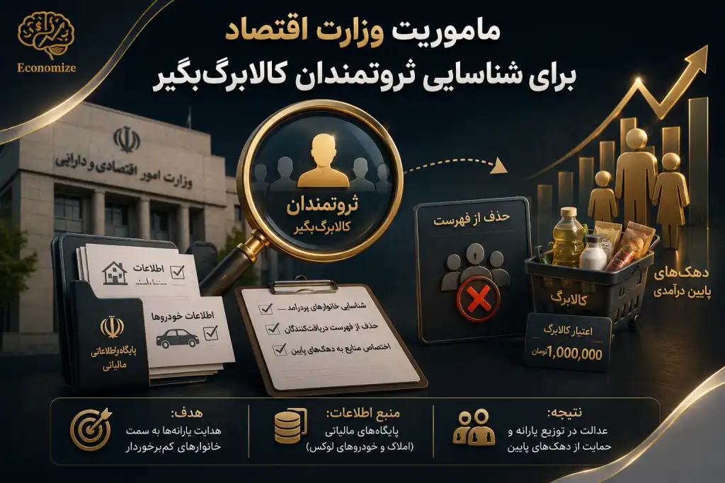 🔻ماموریت وزارت اقتصاد برای شناسایی ثروتمندان کالابرگ‌بگیر
